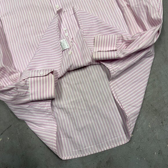 Spier & Mackay Handmade Dress Shirt Pink Striped Long Sleeve 42 16 1/2 Large - Picture 5 of 7